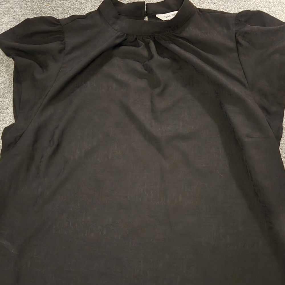 Nine West black mock neck jacquard top size 1X